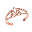Lotus Flower Rope Toe Ring in Gold (Available in Yellow/Rose/White Gold)