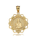 Yellow Gold Saint Augustine Patron Saint Of Brewers Pray For Us Medallion Pendant