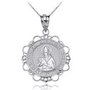 .925 Sterling Silver Saint Augustine Patron Saint Of Brewers Pray For Us Medallion Pendant Necklace