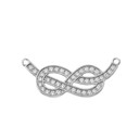 14K Infinity Knot Pendant Necklace in White Gold