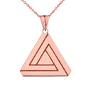 The Impossible (Penrose) Triangle Pendant Necklace in Rose Gold