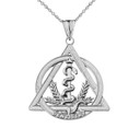 Dentistry Symbol Pendant Necklace in White Gold
