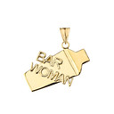 Cocktail Shaker Bar Woman Pendant Necklace in Yellow Gold