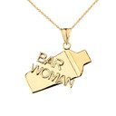 Cocktail Shaker Bar Woman Pendant Necklace in Yellow Gold