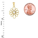 Designer Milgrain Flower Pendant Necklace Set(Available in Yellow/Rose/White Gold)