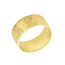 Solid Gold Hammered 10 Millimeter Wedding Band (Available in Yellow/Rose/White Gold)