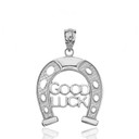 Sterling Silver Lucky Charm Good Luck Horseshoe Pendant Necklace