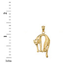 Arched Cheetah Pendant Necklace in Gold (Yellow/Rose/White)