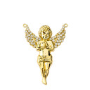 14K Yellow Gold Praying Cherub Angel Pendant