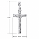 Silver Crucifix Pendant Jesus Cross Necklace (1.66")