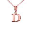 Rose Gold Personalized Letter "A-Z" Initial Pendant Necklace