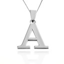 .925 Sterling Silver Personalized Letter "A-Z" Initial Pendant Necklace