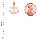 Dainty Sleek Anchor Pendant Necklace in Rose Gold