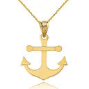 Dainty Sleek Anchor Pendant Necklace Set (Available in Yellow/Rose/White Gold)