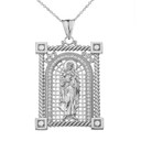 Diamond Saint Mary Pendant Necklace in Gold (Yellow/Rose/White)