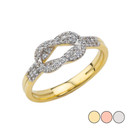 Diamond Hercules Love Knot Ring in Gold (Yellow/Rose/White)