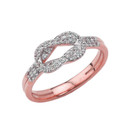 Cubic Zirconia Hercules Love Knot Ring in Gold (Yellow/Rose/White)