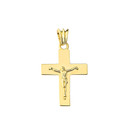 Solid Crucifix in Yellow Gold (1.3")