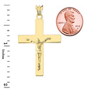 Solid Cross in Crucifix Yellow Gold (1.8")