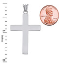 Solid Cross in White Gold (1.8")