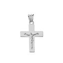 Solid Crucifix in White Gold (1.3")