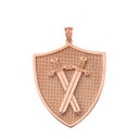 Protection Swords Shield in Rose Gold