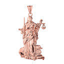 Lady Justice Pendant Necklace in Rose Gold