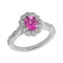 Vintage Style Genuine Alexandrite Stone Ring in Sterling Silver
