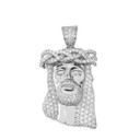 Cubic Zirconia Jesus Pendant Necklace in Gold (Yellow/Rose/White)