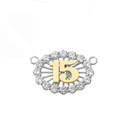 15 Quinceañera Necklace in 14K Two Tone White & Yellow Gold