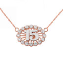 15 Quinceañera Necklace in 14K Two Tone Rose & White Gold