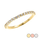 Beautiful Dainty CZ  Wedding Band in Gold (Yellow/Rose/White)