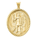 St Michael Protect Us Pendant Necklace in Gold (Yellow/Rose/White)