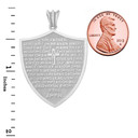 The Lords Prayer Shield Medallion Pendant Necklace in Sterling Silver