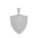 The Lords Prayer Shield Medallion Pendant Necklace in Sterling Silver