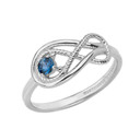 Genuine Sapphire Roped Infinity Ring in Sterling Silver