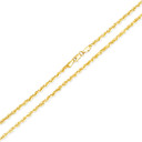 2mm Hollow Yellow Gold Rope Chain Necklace
