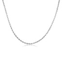2mm Hollow White Gold Rope Chain Necklace