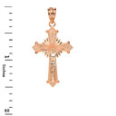 Passion Crucifix with Halo Pendant Necklace in Gold (Yellow/Rose/White)