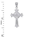 Sterling Silver Passion Crucifix with Halo Pendant Necklace