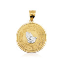 Solid Gold Serenity Prayer Medallion Necklace S/L (Available in Two-Tone Gold, Yellow Gold, Rose Gold, White Gold) Solid Gold Serenity Prayer Medallion Necklace S/L (Available in Two-Tone Gold, Yellow Gold, Rose Gold, White Gold)