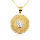 Solid Gold Serenity Prayer Medallion Necklace S/L (Available in Two-Tone Gold, Yellow Gold, Rose Gold, White Gold) Solid Gold Serenity Prayer Medallion Necklace S/L (Available in Two-Tone Gold, Yellow Gold, Rose Gold, White Gold)