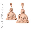 Solid Rose Gold Zen Buddhist Meditation Buddha Pendant Necklace