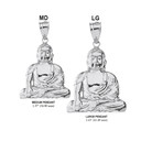 Sterling Silver Zen Buddhist Meditation Buddha Pendant Necklace