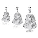 Sterling Silver Jesus Christ Head Pendant Necklace