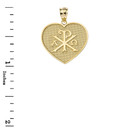 Christian Symbol Chi Rho Heart Pendant Necklace in Gold (Yellow/Rose/White)