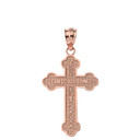 Solid Rose Gold Double Sided Philippians 4:13 Bible Verse Cross Pendant Necklace