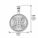 Gold Infinity Knot Celtic Cross Disc Pendant Necklace (Available in Yellow/Rose/White)