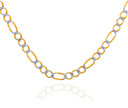 5.8mm Figaro Pave Two-Tone 10K Gold Chain 