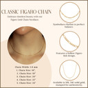 1.8mm Hollow Gold Figaro Link Chain Necklace